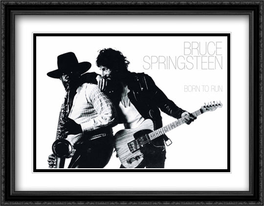 Bruce Springsteen: Born to Run 40x28 Black Ornate Wood Framed Art Print Poster with Double Matting