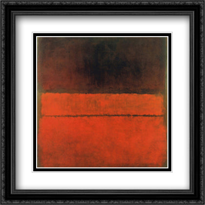 Untitled, 1959 28x28 Black Ornate Wood Framed Art Print Poster with Double Matting by Rothko, Mark