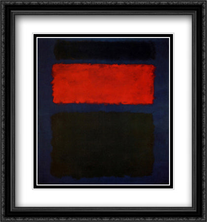 Untitled, 1960 28x30 Black Ornate Wood Framed Art Print Poster with Double Matting by Rothko, Mark