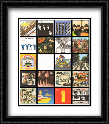 Beatles: Covers 28x40 Black Ornate Wood Framed Art Print Poster with Double Matting