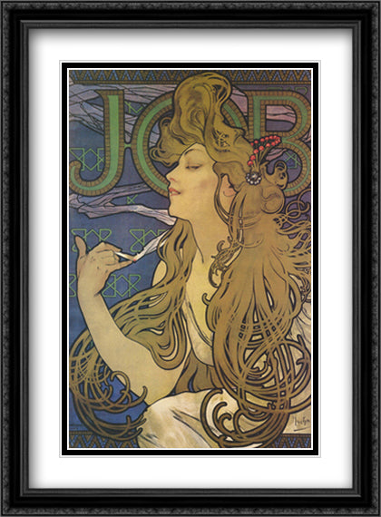 Job, c.1897 28x40 Black Ornate Wood Framed Art Print Poster with Double Matting