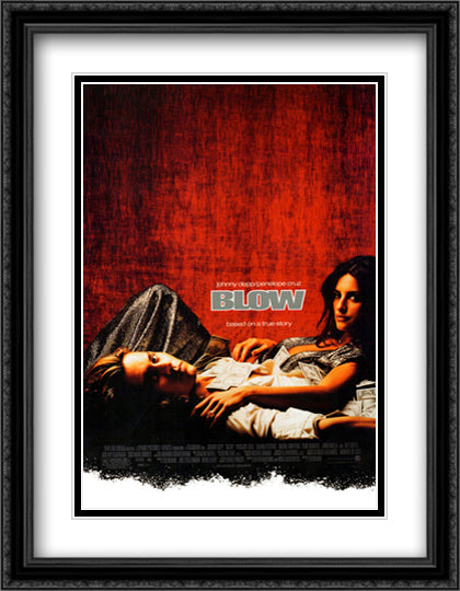 Blow 28x36 Black Ornate Wood Framed Movie Poster with Double Matting