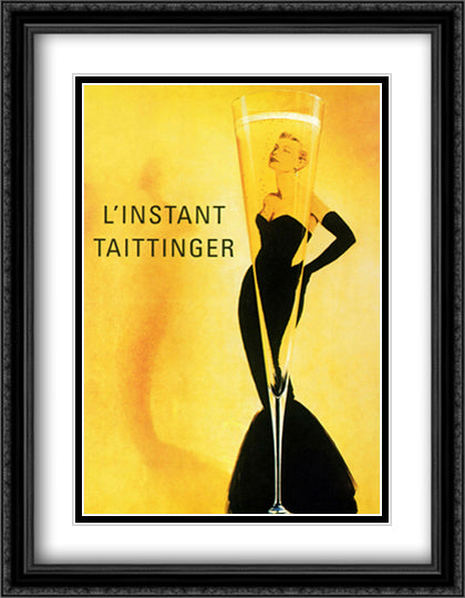 L'Instant Taittanger (Grace Kelly) 28x36 Black Ornate Wood Framed Art Print Poster with Double Matting