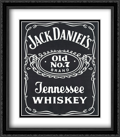 Jack Daniel's (Label) 28x32 Black Ornate Wood Framed Art Print Poster with Double Matting