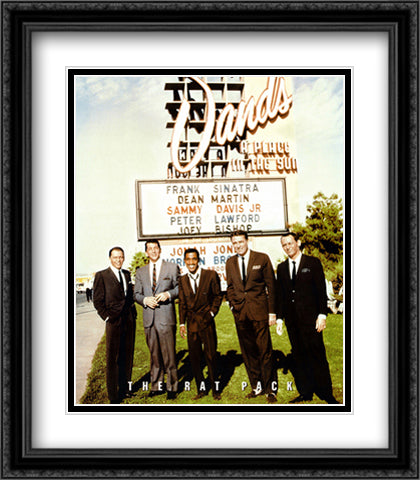 The Rat Pack (Sands) 28x32 Black Ornate Wood Framed Art Print Poster with Double Matting