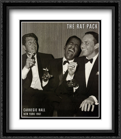 Rat Pack - Carnegie Hall 28x32 Black Ornate Wood Framed Art Print Poster with Double Matting