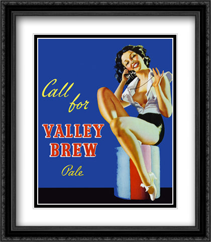 Valley Brew 28x32 Black Ornate Wood Framed Art Print Poster with Double Matting