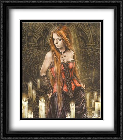 Red Basque 28x32 Black Ornate Wood Framed Art Print Poster with Double Matting by Frances, Victoria