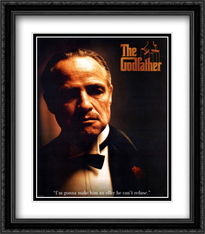 The Godfather Offer 28x32 Black Ornate Wood Framed Art Print Poster with Double Matting