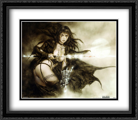 Gothic 32x28 Black Ornate Wood Framed Art Print Poster with Double Matting by Royo, Luis