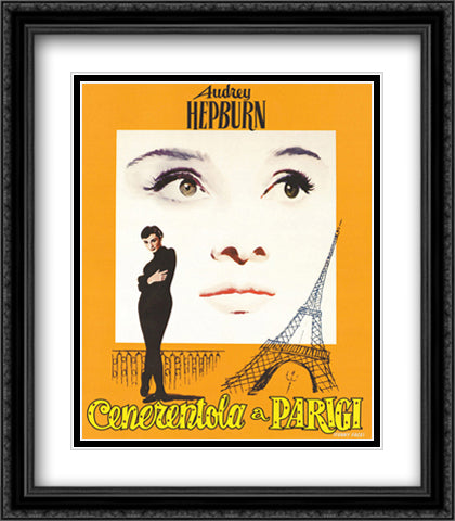 Audrey Hepburn - Funny Face 28x32 Black Ornate Wood Framed Art Print Poster with Double Matting