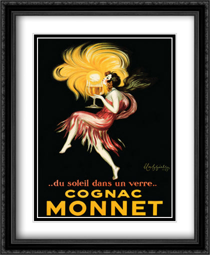 Cognac Monnet 28x34 Black Ornate Wood Framed Art Print Poster with Double Matting by Cappiello, Leonetto