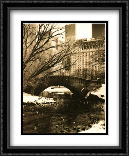 Central Park (1961) 28x36 Black Ornate Wood Framed Art Print Poster with Double Matting