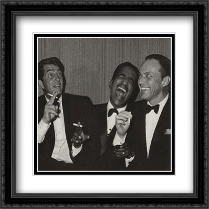 The Rat Pack (Carnegie Hall) 28x28 Black Ornate Wood Framed Art Print Poster with Double Matting