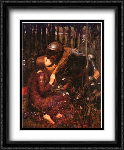 La Belle Dame Sans Merci 28x34 Black Ornate Wood Framed Art Print Poster with Double Matting by Waterhouse, John William