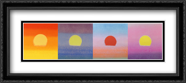 Sunsets - Pop Art 40x16 Black Ornate Wood Framed Art Print Poster with Double Matting