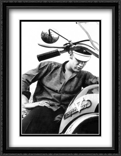 Evis: Motorcycle 28x40 Black Ornate Wood Framed Art Print Poster with Double Matting