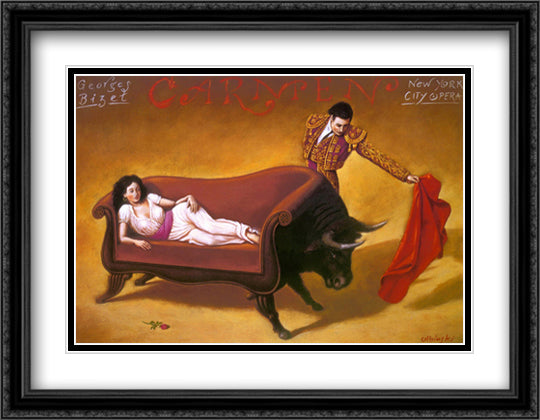 Carmen 40x28 Black Ornate Wood Framed Art Print Poster with Double Matting by Olbinski, Rafal