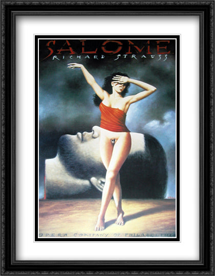 Salome 28x40 Black Ornate Wood Framed Art Print Poster with Double Matting by Olbinski, Rafal