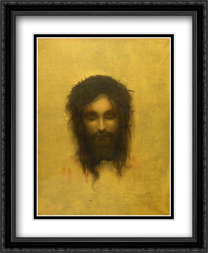 St Veronica's Handkerchief 28x34 Black Ornate Wood Framed Art Print Poster with Double Matting