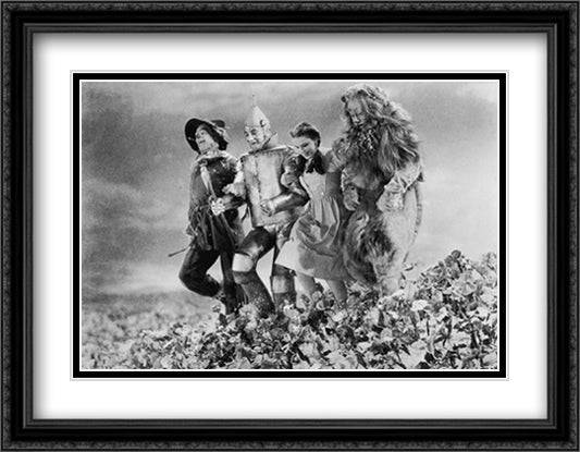 Wizard of Oz 36x28 Black Ornate Wood Framed Movie Poster with Double Matting