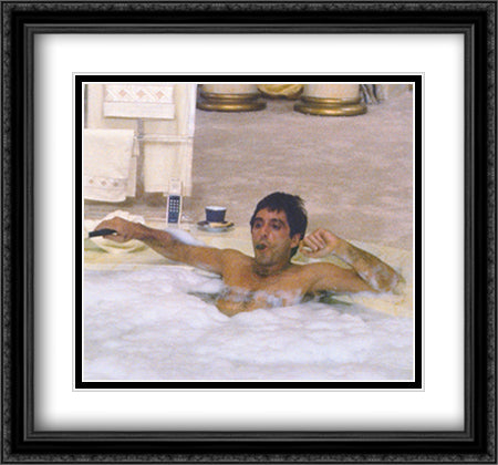 Scarface Hot Tub Color 26x28 Black Ornate Wood Framed Movie Poster with Double Matting