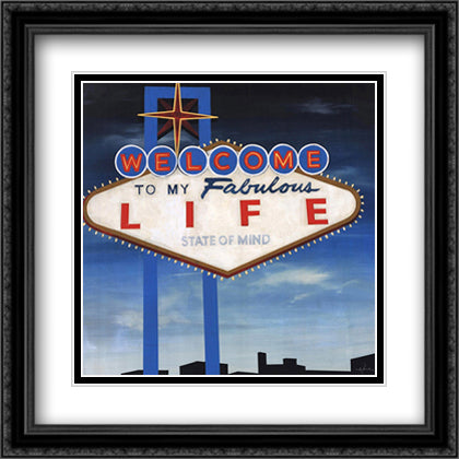 Welcome 28x28 Black Ornate Wood Framed Art Print Poster with Double Matting by Haxton, KC
