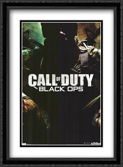 Call of Duty Black Ops 28x38 Black Ornate Wood Framed Movie Poster with Double Matting