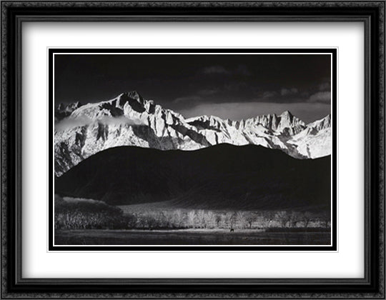 Winter Sunrise 34x28 Black Ornate Wood Framed Art Print Poster with Double Matting by Adams, Ansel