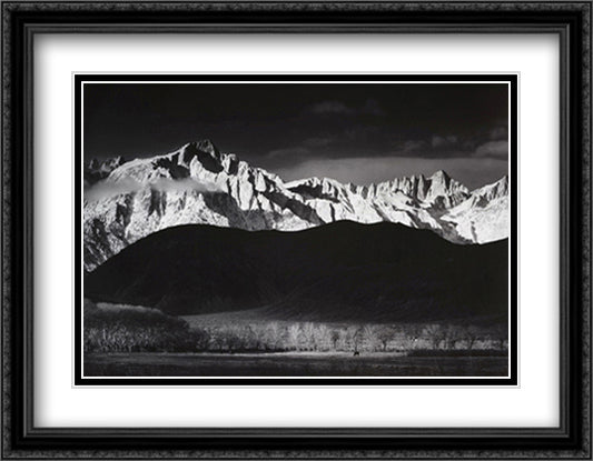 Winter Sunrise 34x28 Black Ornate Wood Framed Art Print Poster with Double Matting by Adams, Ansel