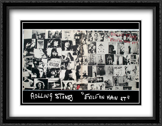 Rolling Stones, exile on main street 40x28 Black Ornate Wood Framed Art Print Poster with Double Matting by Frank, Robert