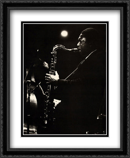 John Coltrane 28x34 Black Ornate Wood Framed Art Print Poster with Double Matting by Tanner, Lee