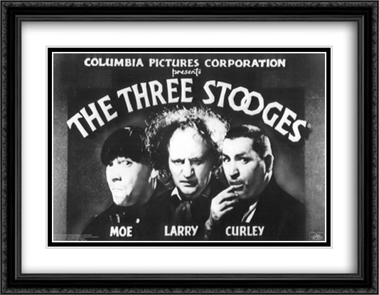 Three Stooges: Opening Credits 40x28 Black Ornate Wood Framed Art Print Poster with Double Matting