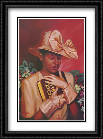 All That I Need 28x36 Black Ornate Wood Framed Art Print Poster with Double Matting by Battle, Henry Lee
