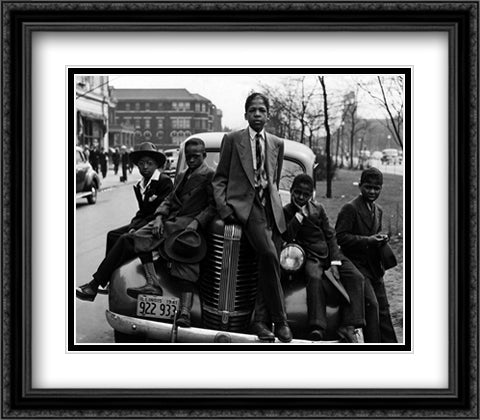 Chicago Boys, Sunday Best, 1941 32x28 Black Ornate Wood Framed Art Print Poster with Double Matting