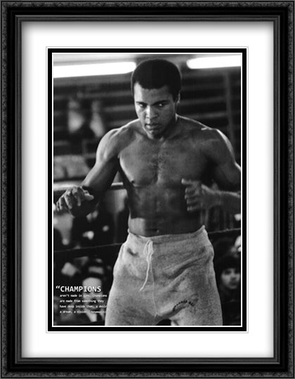 Muhammad Ali: Champions 28x38 Black Ornate Wood Framed Art Print Poster with Double Matting