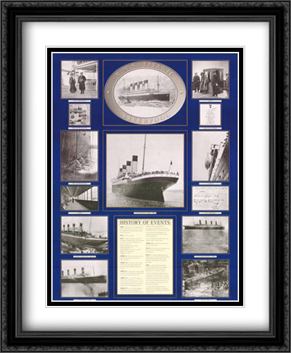 Titanic 28x36 Black Ornate Wood Framed Art Print Poster with Double Matting