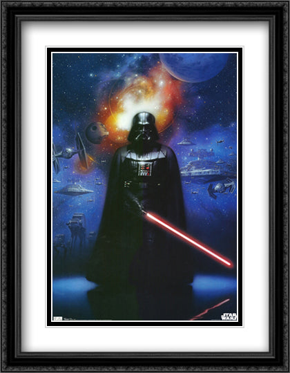 Star Wars - Vader 27x38 Black Ornate Wood Framed Movie Poster with Double Matting