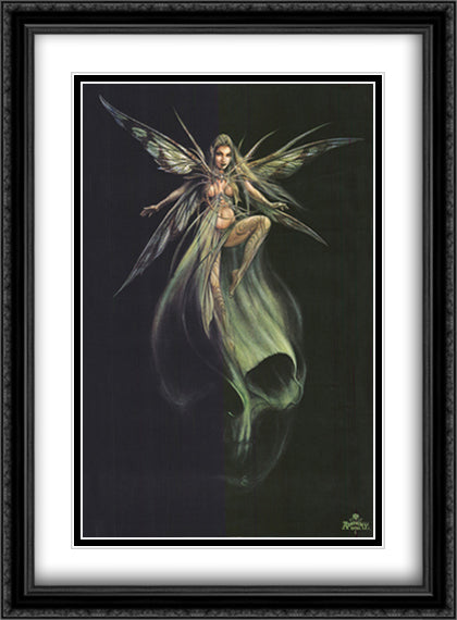 Alchemy Gothic, Absinthe Fairy 26x38 Black Ornate Wood Framed Art Print Poster with Double Matting