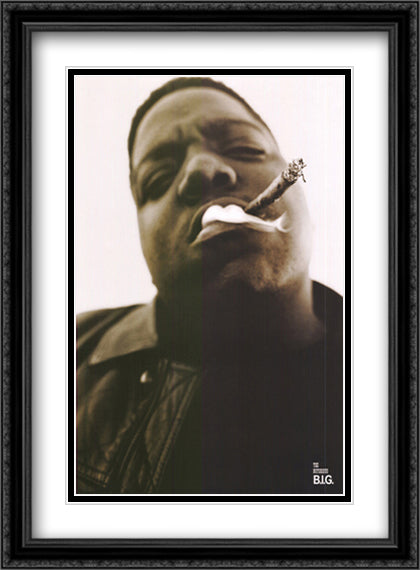 Notorious B.I.G. - Smoke 26x38 Black Ornate Wood Framed Art Print Poster with Double Matting