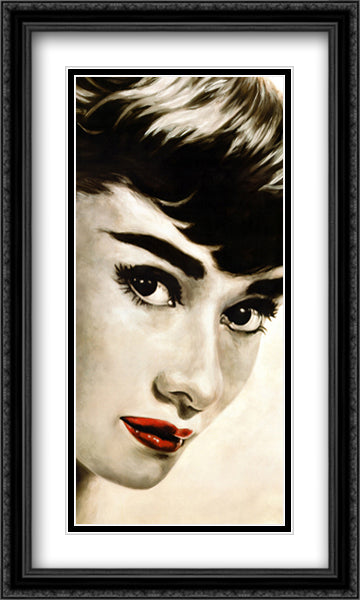 Audrey Hepburn Enchant 20x40 Black Ornate Wood Framed Art Print Poster with Double Matting by Ritter, Frank