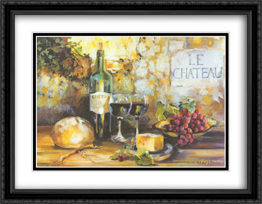 Le Chateau 40x28 Black Ornate Wood Framed Art Print Poster with Double Matting by Hageman, Marilyn