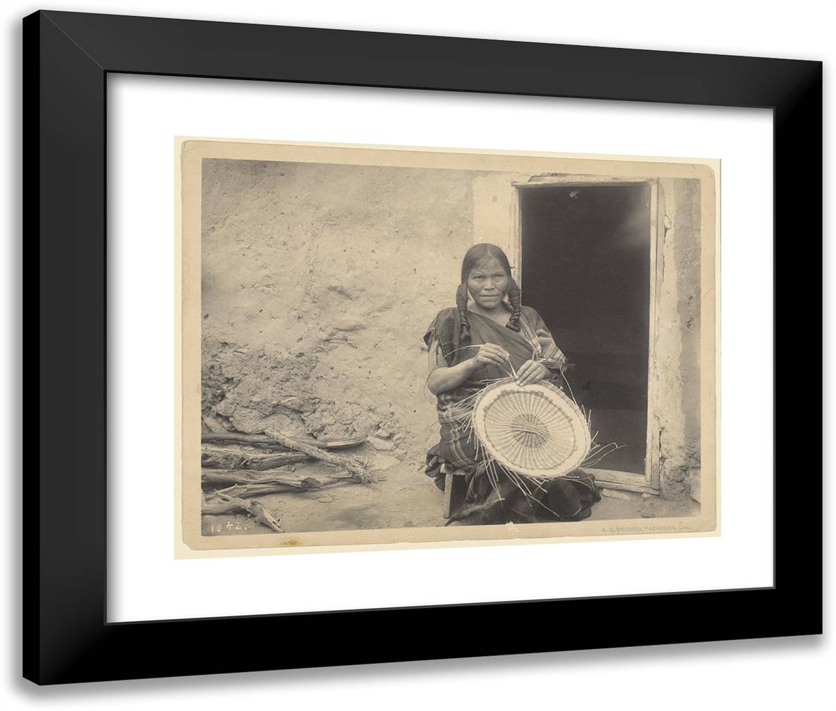 Hopi Towns, Basket Maker 24x20 Black Modern Wood Framed Art Print Poster by Vroman, A.C.