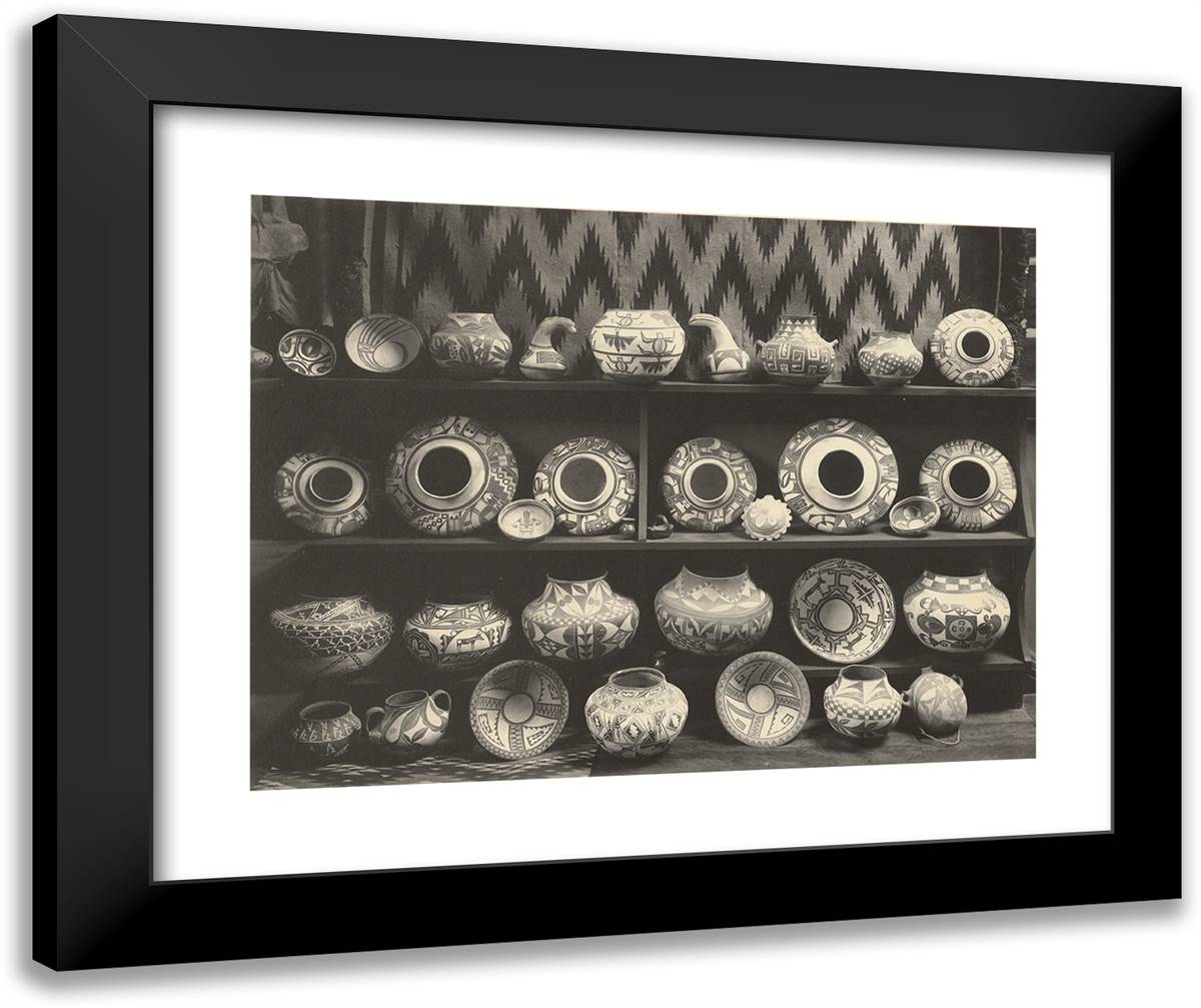 Moki Hopi Pottery, from the Collection of A.C. Vroman 24x20 Black Modern Wood Framed Art Print Poster by Vroman, A.C.
