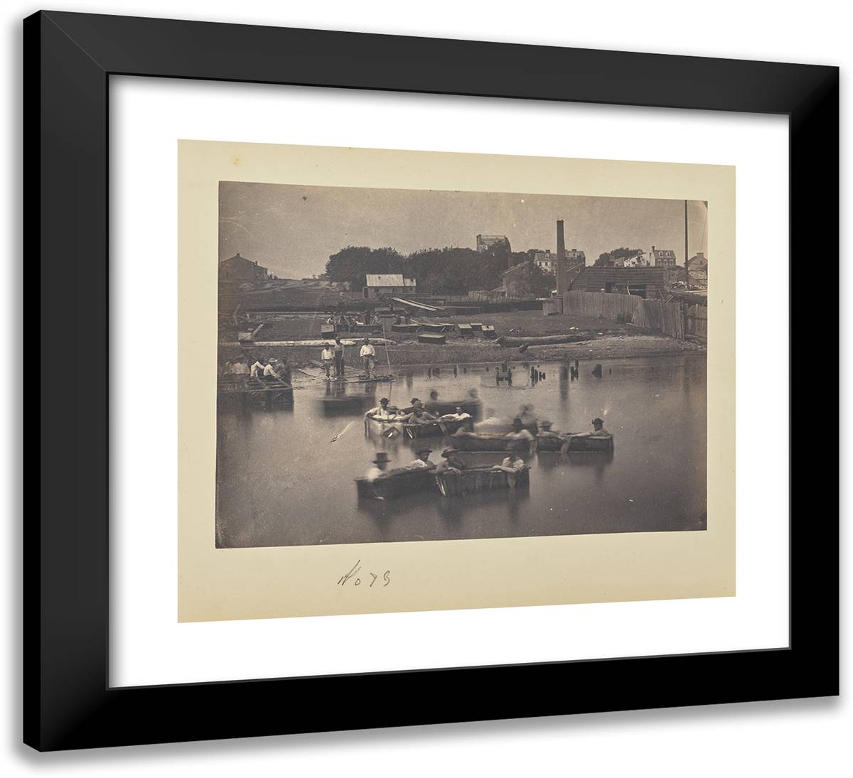 Blanket Boats 22x20 Black Modern Wood Framed Art Print Poster by Russell, A.J.