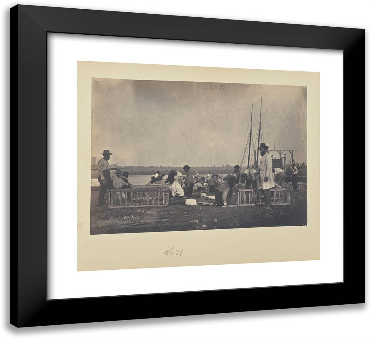 Constructing Blanket Boats 22x20 Black Modern Wood Framed Art Print Poster by Russell, A.J.