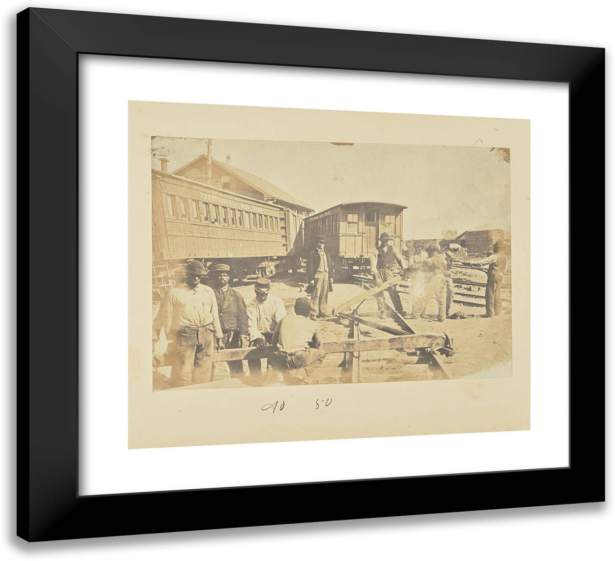 Destroying Track, by Corkscrew Twist, with Levers and Steel 22x20 Black Modern Wood Framed Art Print Poster by Russell, A.J.