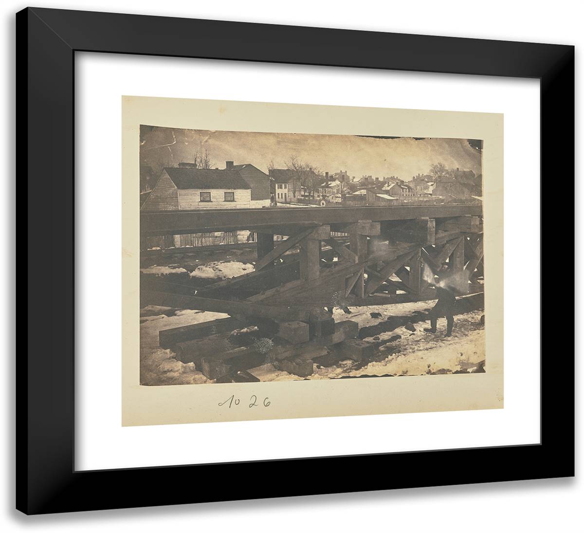Experimental Bridges 22x20 Black Modern Wood Framed Art Print Poster by Russell, A.J.