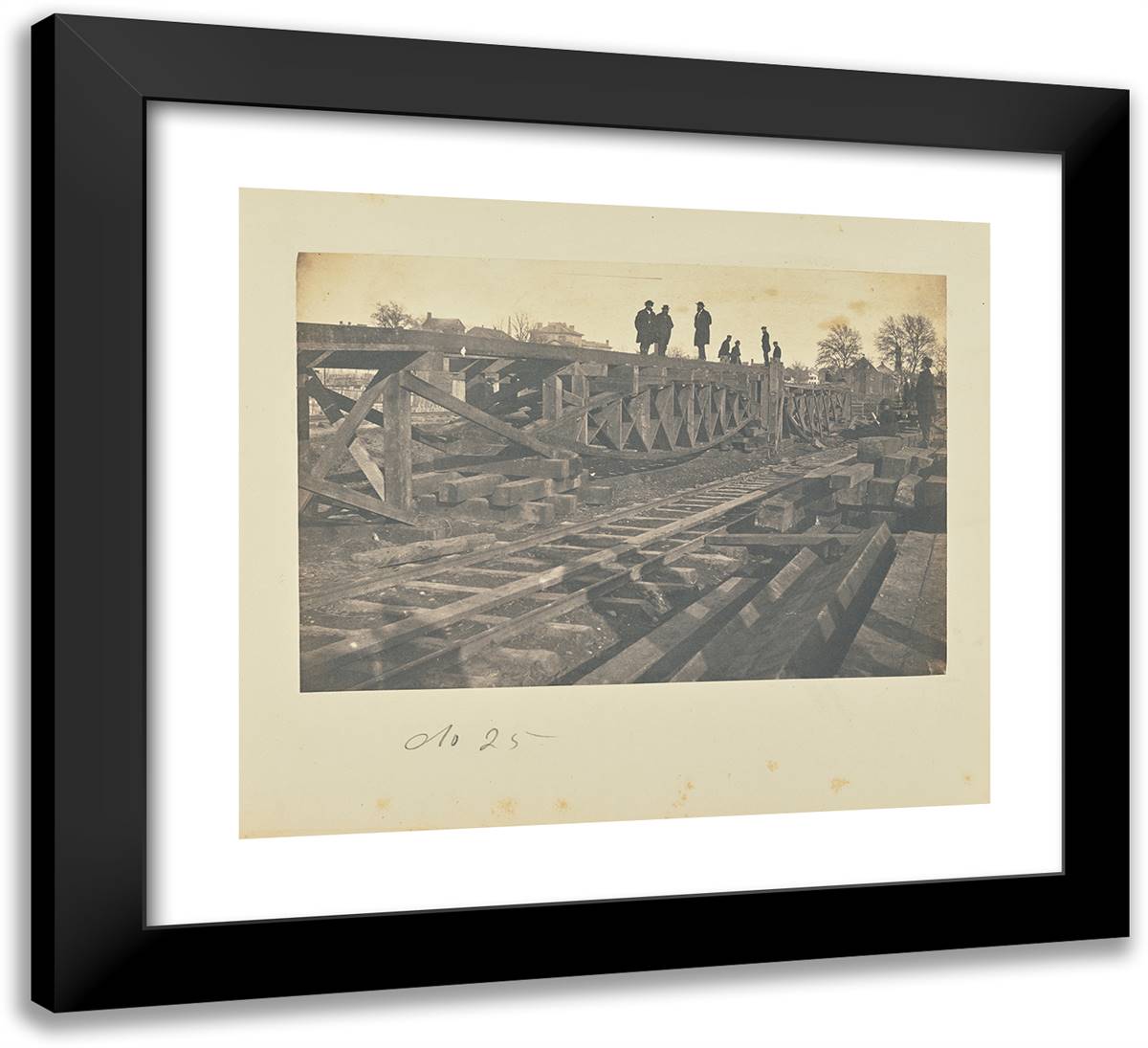 Experimental Suspension Trusses, Alexandria, Va. 22x20 Black Modern Wood Framed Art Print Poster by Russell, A.J.