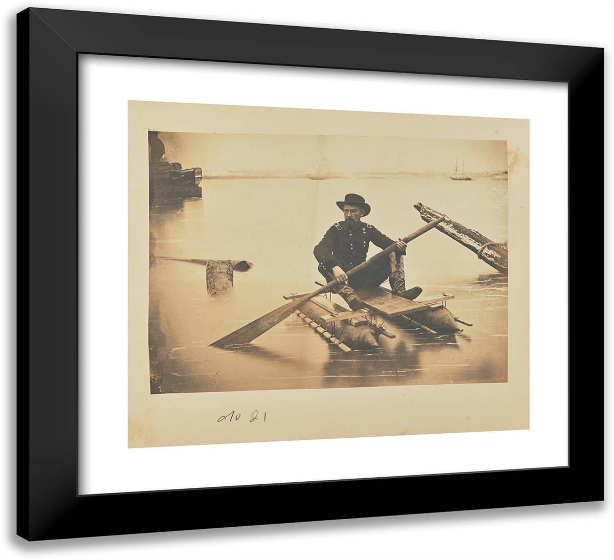 Gen'L H. Haupt 22x20 Black Modern Wood Framed Art Print Poster by Russell, A.J.